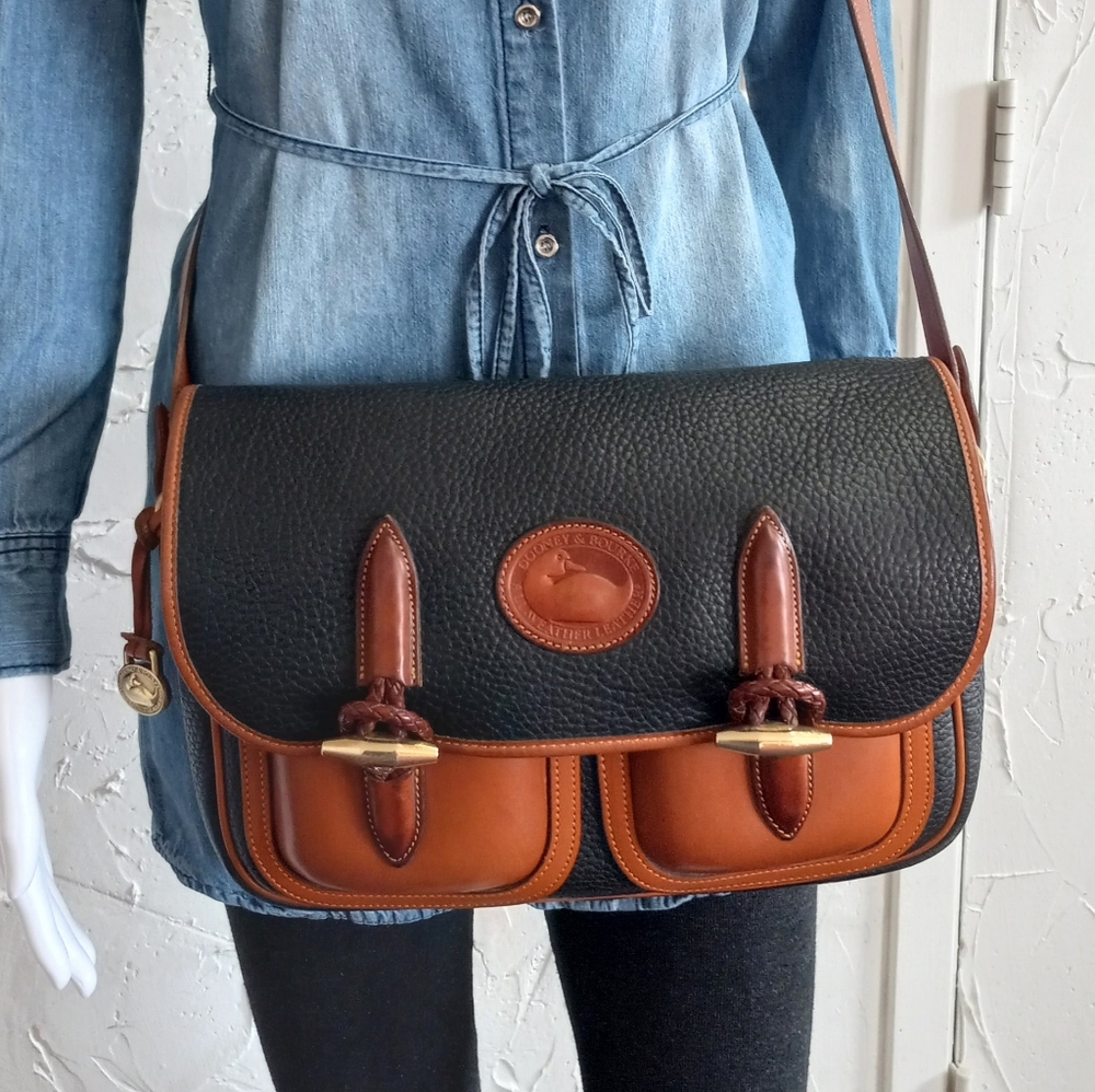 Dooney & Bourke Black and Tan Crossbody Bag